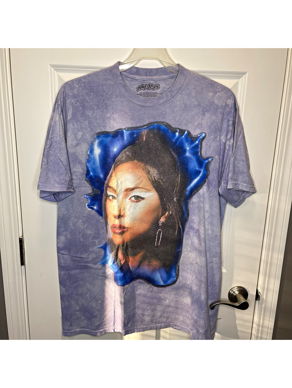 Lady Gaga Chromatica 2020 Rain on Me Purple Tie Dye Shirt Unisex Large - RARE